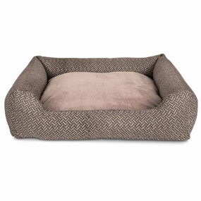 Pawpourri Durry Print Cuddler Bed for Dogs and Cats (Dark Grey)