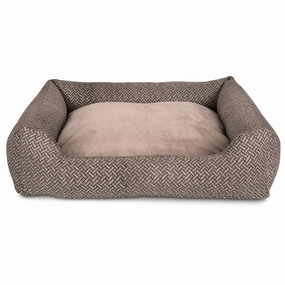Pawpourri Durry Print Cuddler Bed for Dogs and Cats (Dark Grey)