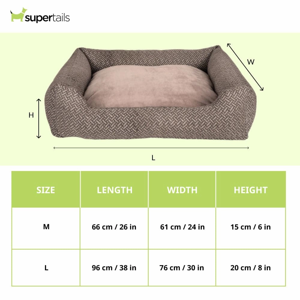 Pawpourri Durry Print Cuddler Bed for Dogs and Cats (Dark Grey)