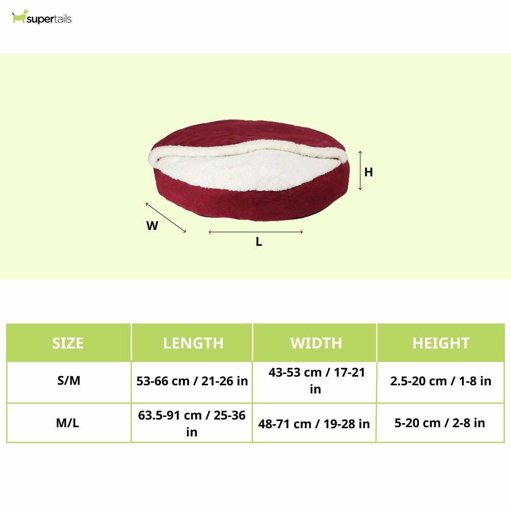 Pawpourri Furry Snuggler Bed for Dogs and Cats (Red)