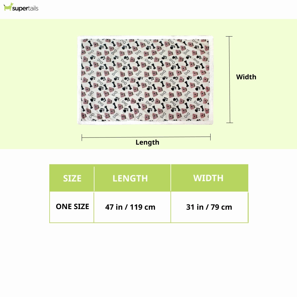 Pawpourri Printed Bone Blanket for Dogs and Cats