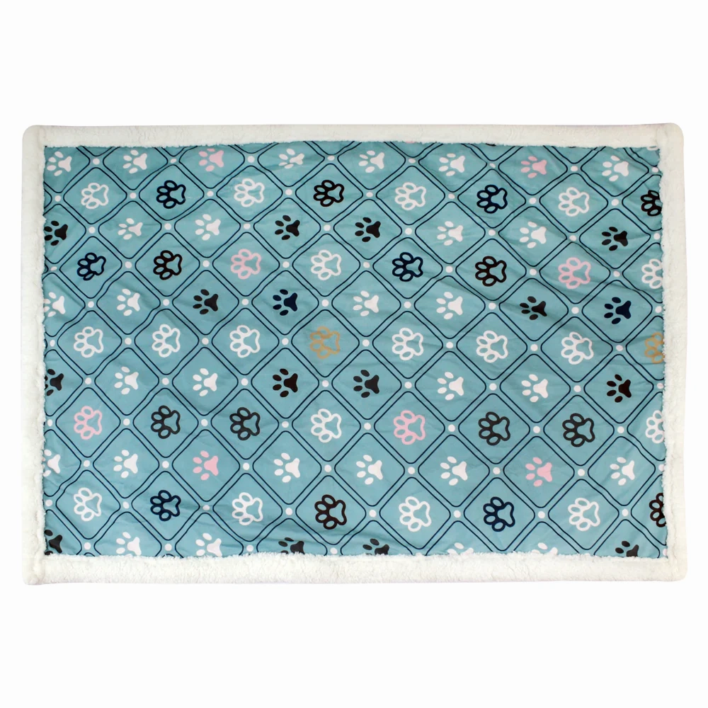 Pawpourri Printed Paw Blanket for Dogs and Cats (Teal)