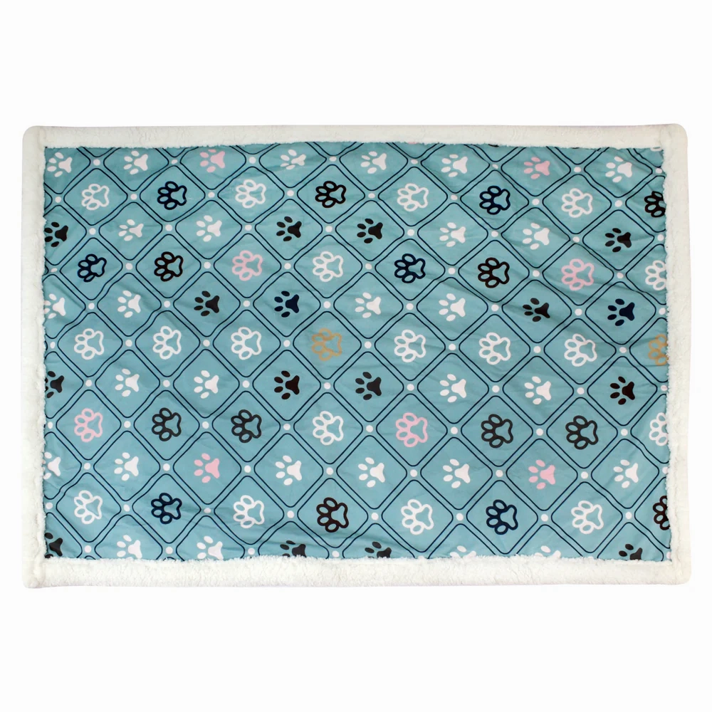 Pawpourri Printed Paw Blanket for Dogs and Cats (Teal)