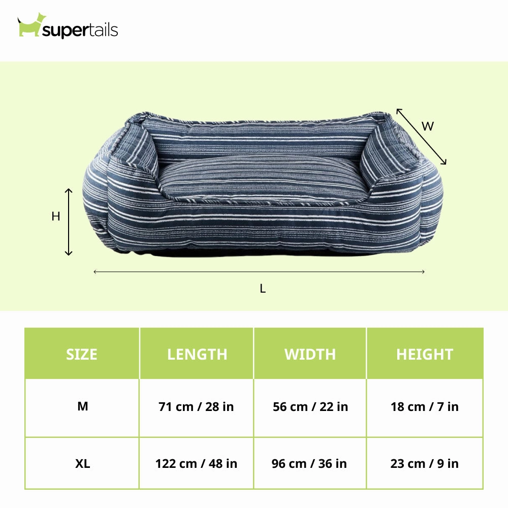 Pawpourri Striped Cuddler Bed for Dogs and Cats (Blue Stripe)