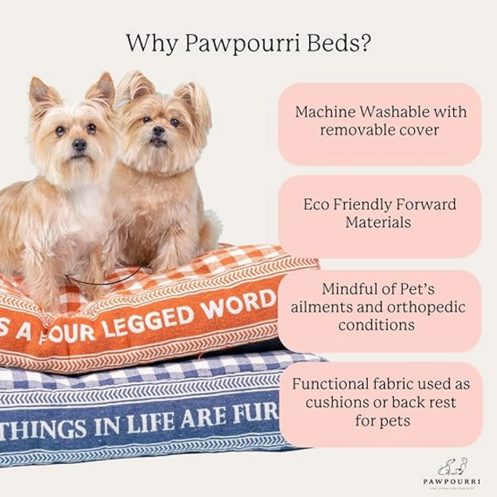 Pawpourri Ultra Soft Bolster Denim Cuddler Bed for Dogs and Cats (Blue)