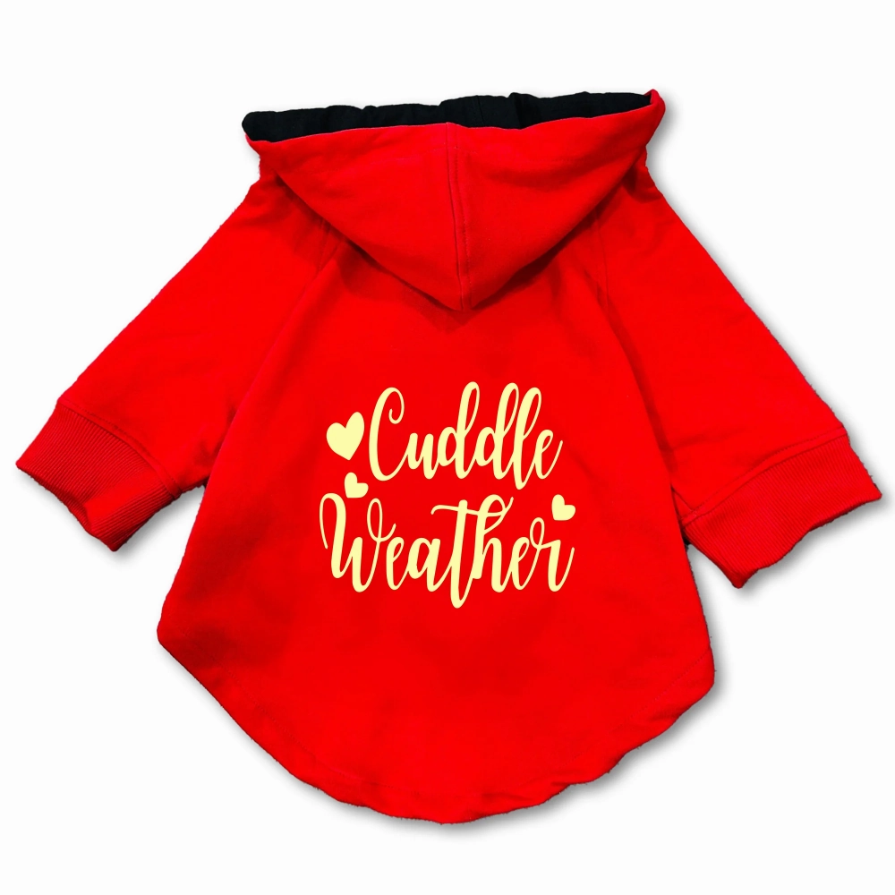 Pawsindia Cuddle Weather Hoodie for Dogs (Red)