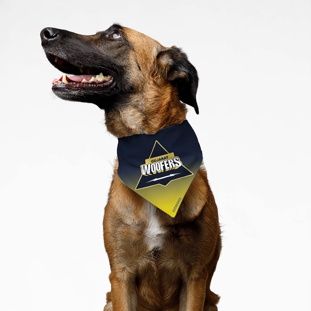 Pawsindia Gujarat Woofers ipl Bandana for Dogs