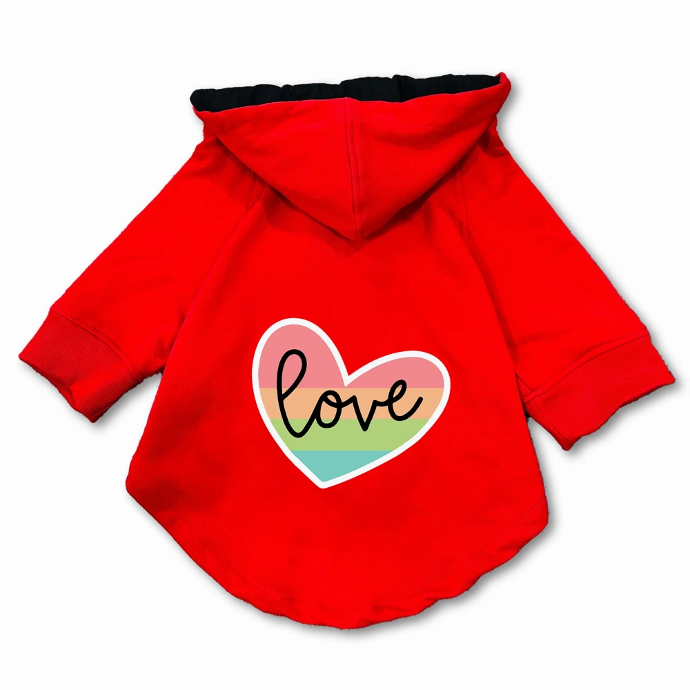 Pawsindia Love Hoodie for Dogs (Red)