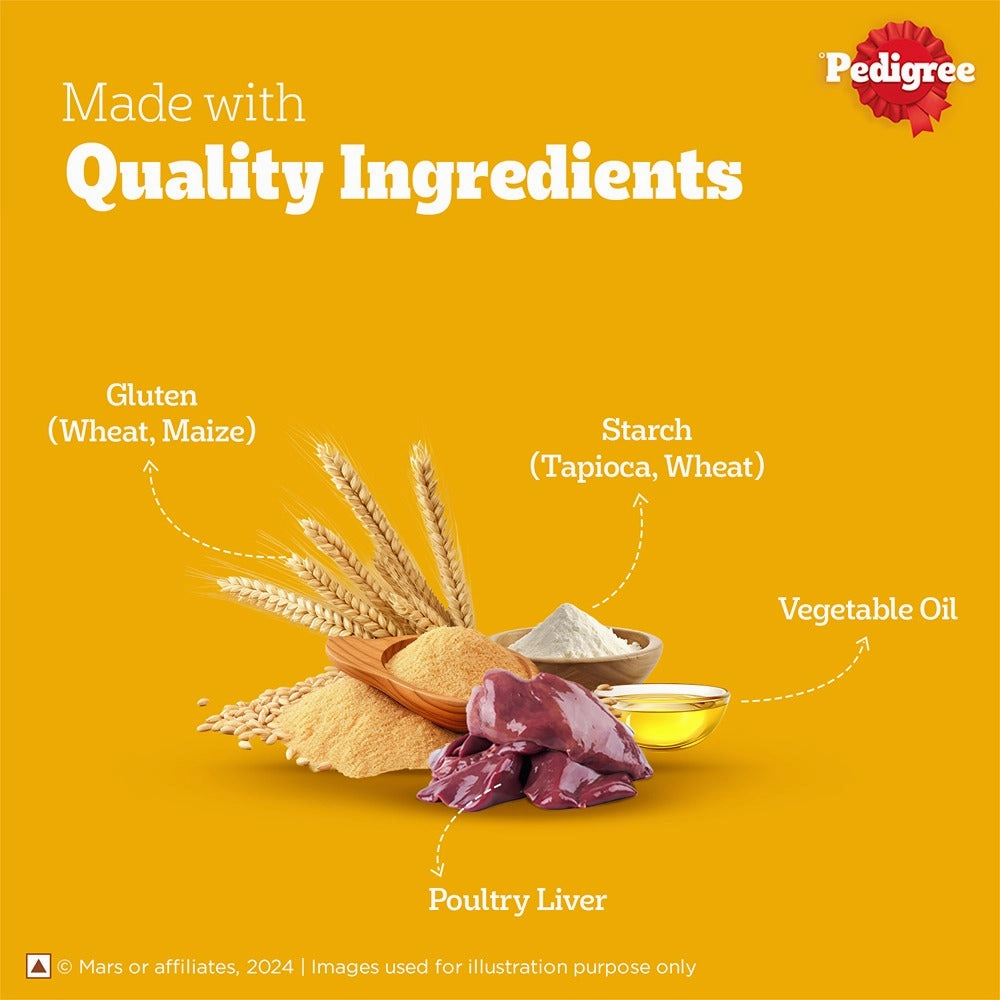 Pedigree Dentastix Oral Care for Adult (Large Breed of 25 kg ) and Grilled Liver Tasty Jerky Dog Treats Combo