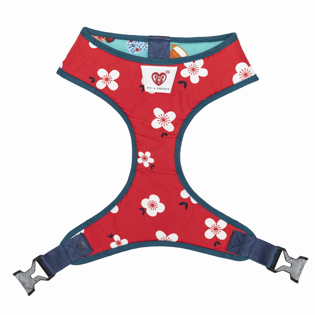 Pet And Parents Floral Cartoon Reversible Harness for Dogs