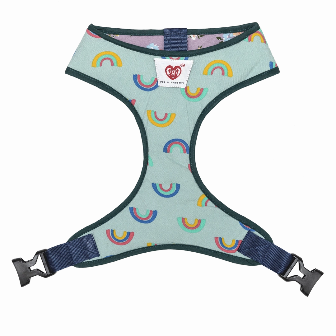 Pet And Parents Floral Rainbow Reversible Harness for Dogs