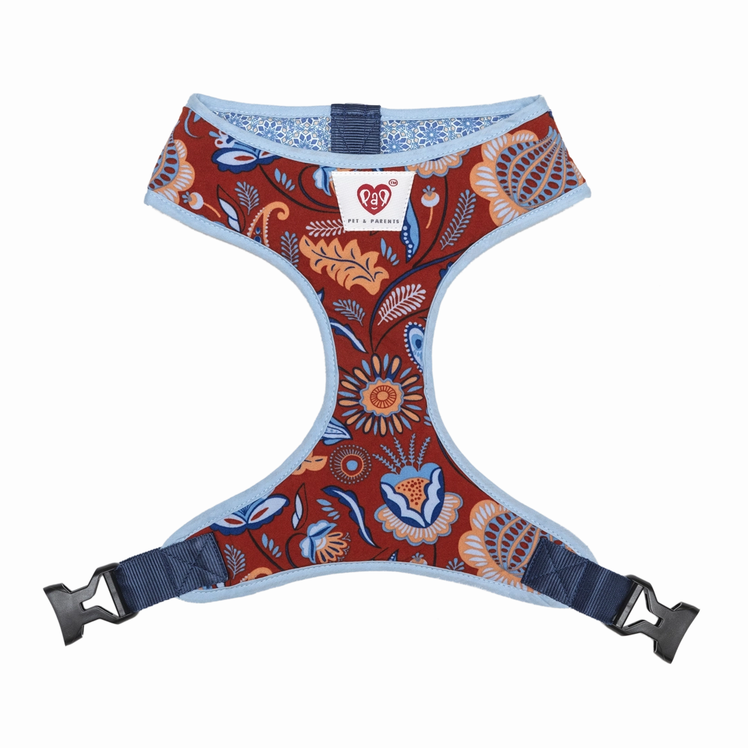 Pet And Parents Indie Floral Reversible Harness for Dogs