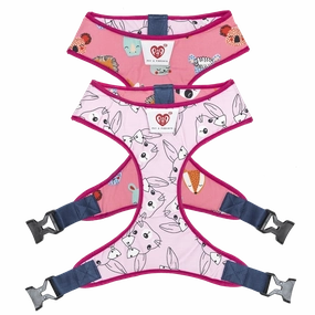 Pet And Parents Pink Faces Reversible Harness for Dogs