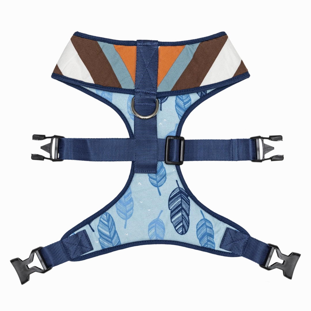 Pet And Parents Stripy Feathers Reversible Harness for Dogs