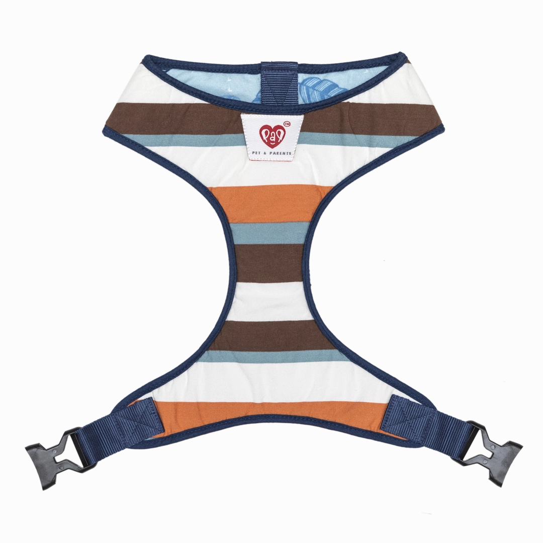 Pet And Parents Stripy Feathers Reversible Harness for Dogs
