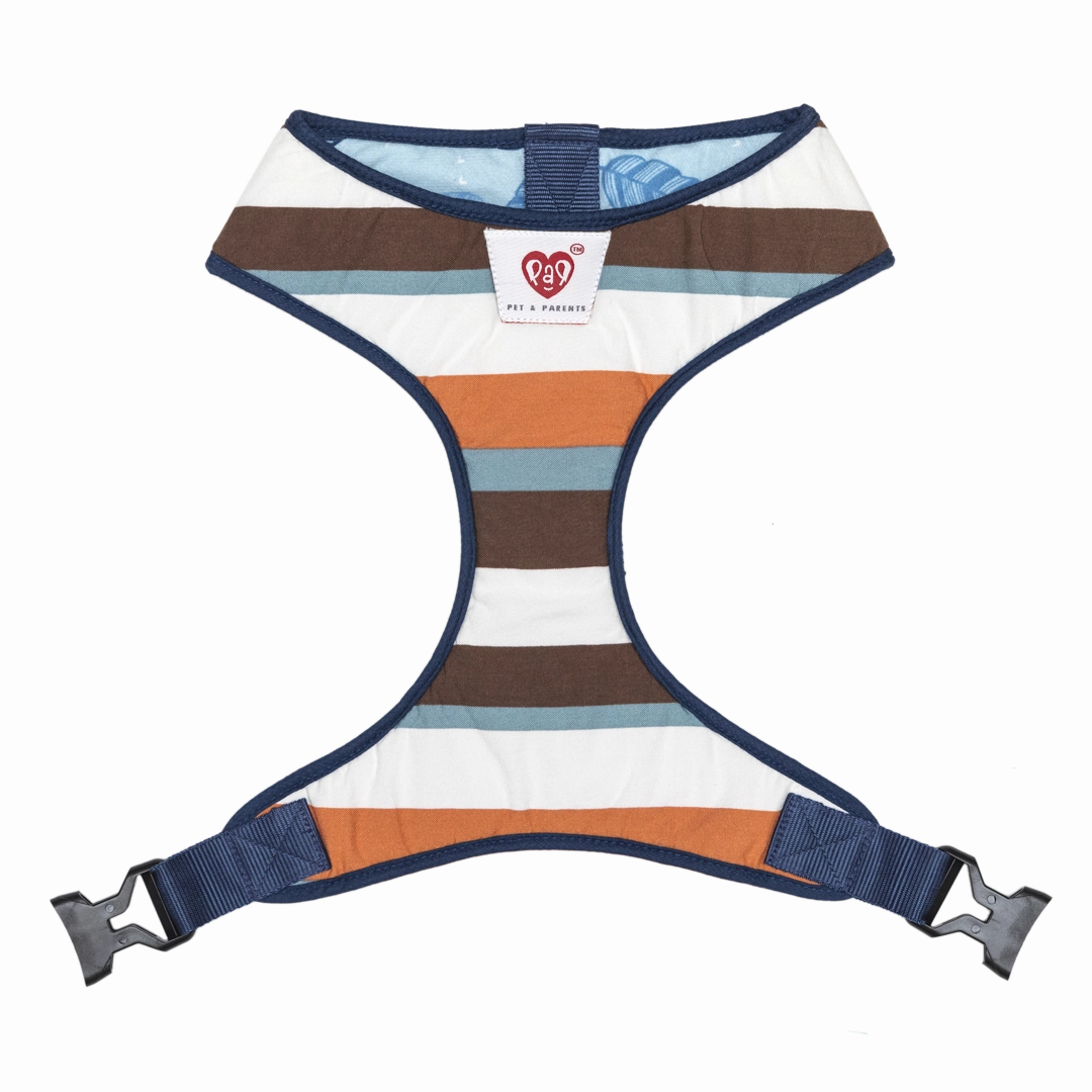 Pet And Parents Stripy Feathers Reversible Harness for Dogs