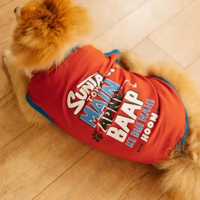 Pet Set Go Sunta Toh Mein Baap Ki Nahi T-shirt (Red)