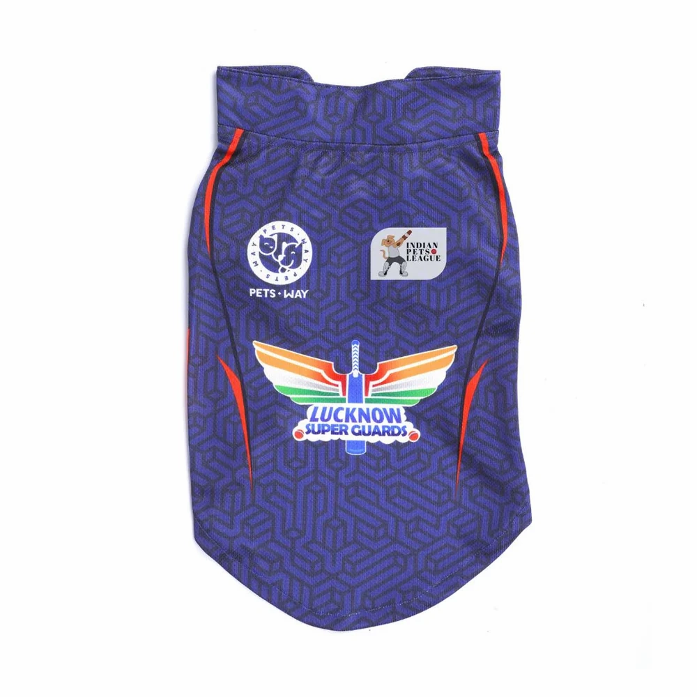 Pets Way Lucknow Super Guards IPL Jersey for Dogs and Cats (Blue)
