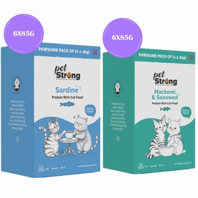 PetStrong Sardine & Mackerel and Seaweed in Gravy Cat Wet Food Combo