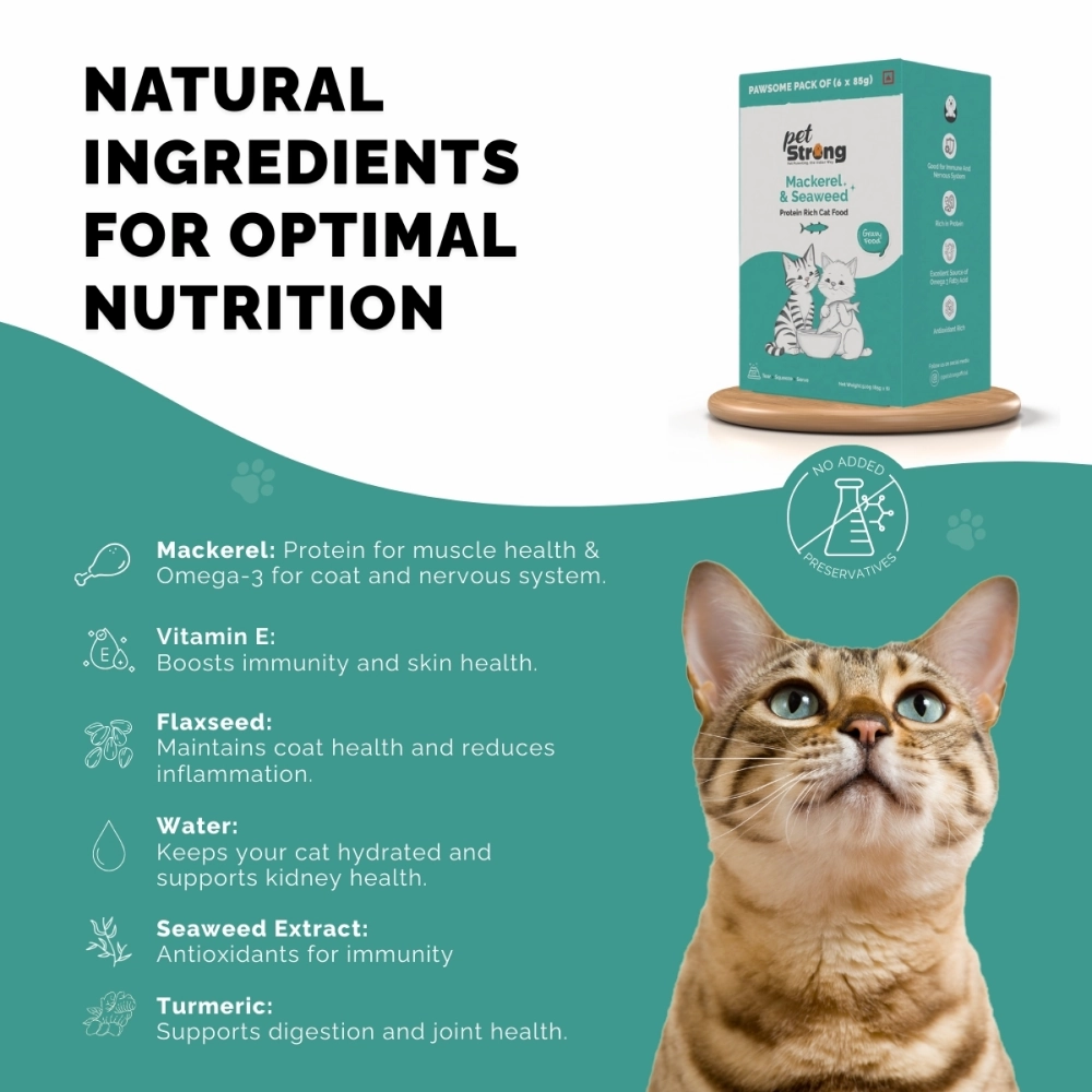 PetStrong Sardine & Mackerel and Seaweed in Gravy Cat Wet Food Combo