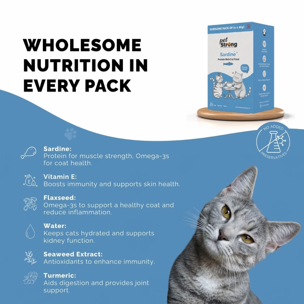 PetStrong Sardine & Tuna and White Fish in Gravy Cat Wet Food Combo