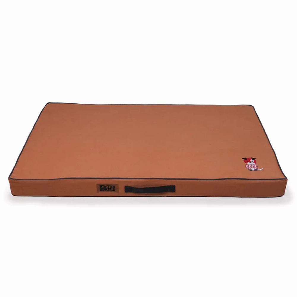 Petter World Comfort Flat Foam Bed for Dogs (Earthy Brown)