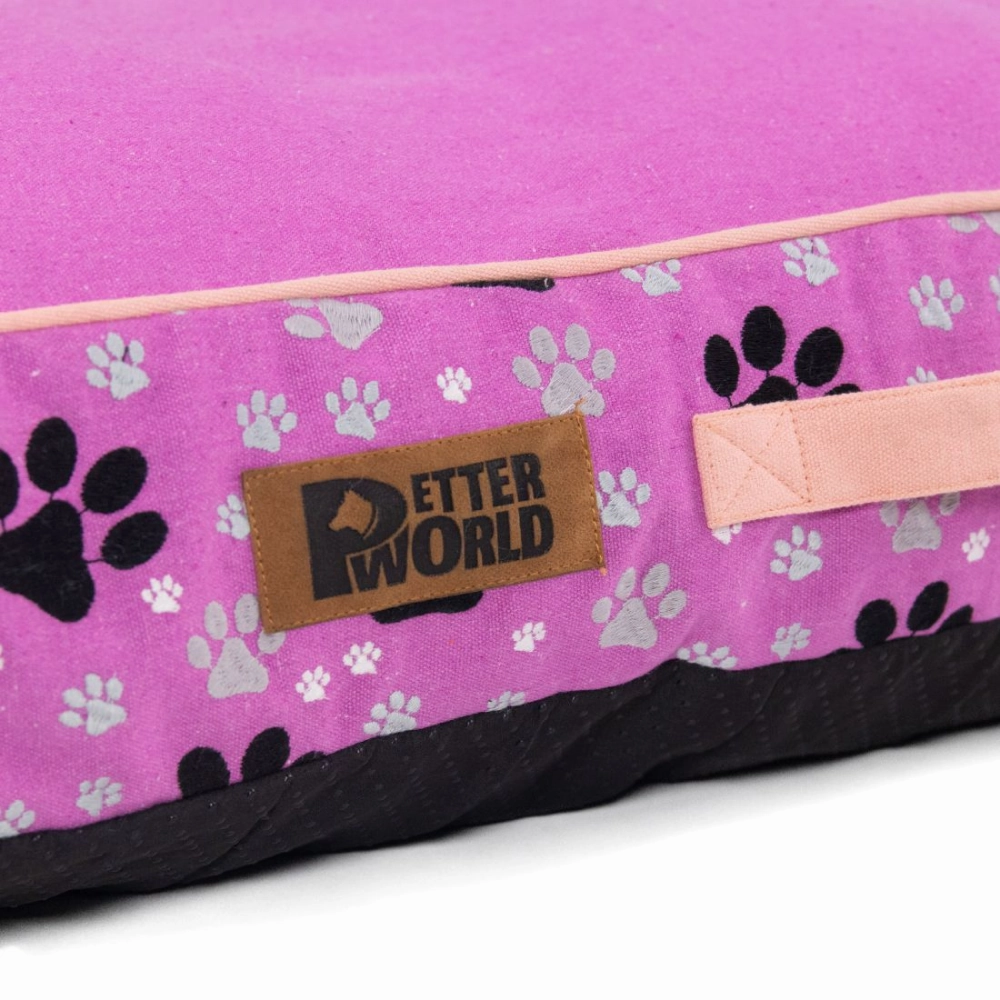 Petter World Indoor Artisanal Rectangular Cushion Mattress Bed with Washable Cover for Dogs (Crocus)