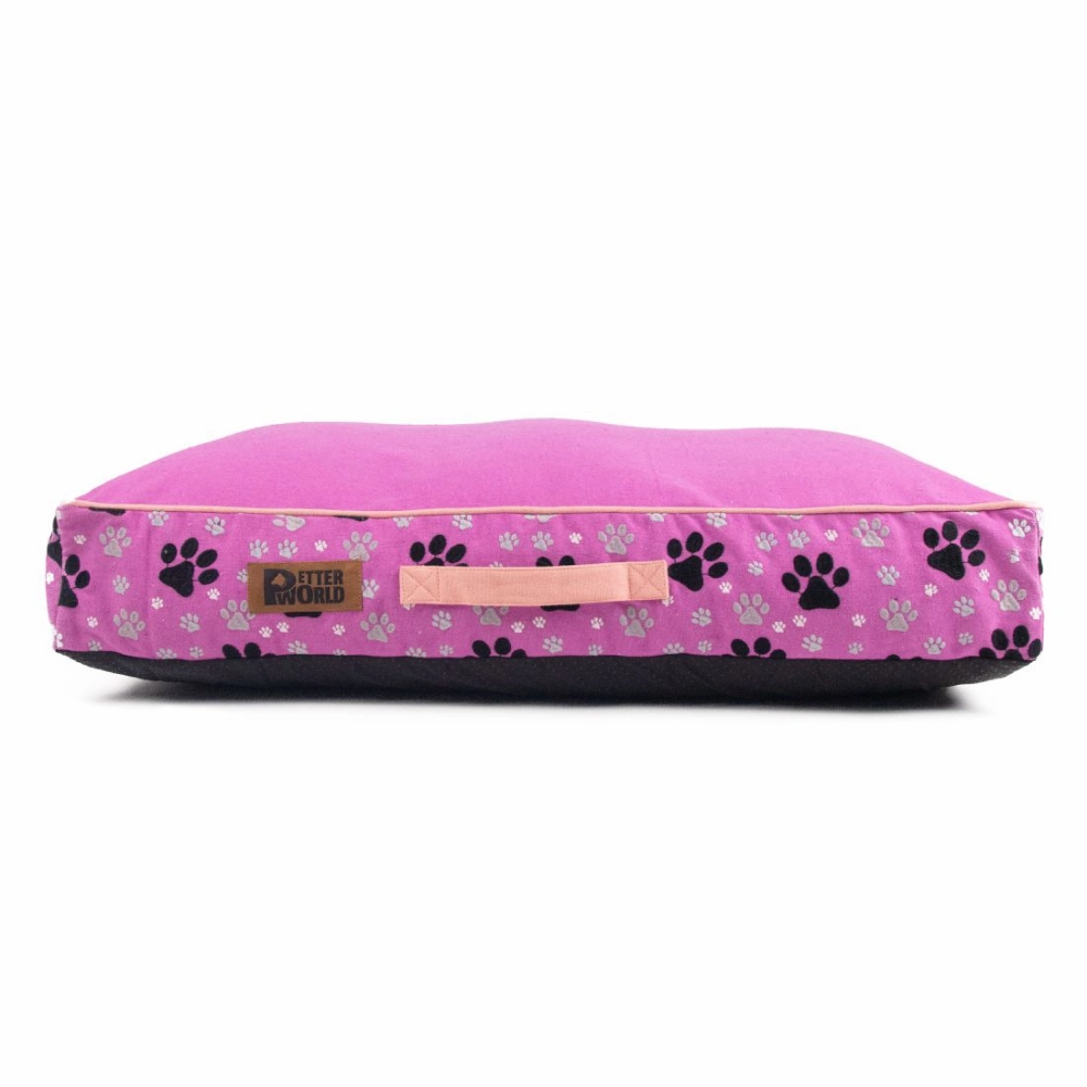 Petter World Indoor Artisanal Rectangular Cushion Mattress Bed with Washable Cover for Dogs (Crocus)