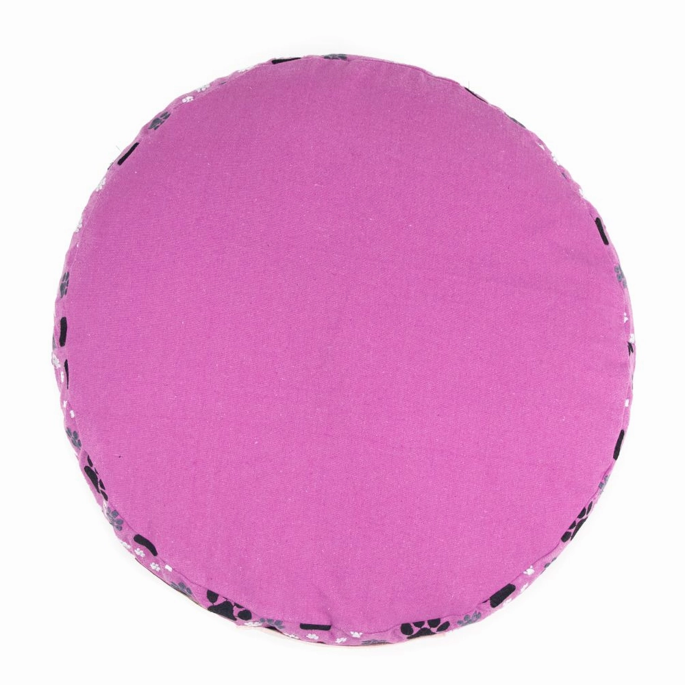 Petter World Indoor Artisanal Round Cushioned Bed with Washable Cover for Dogs and Cats (Crocus)