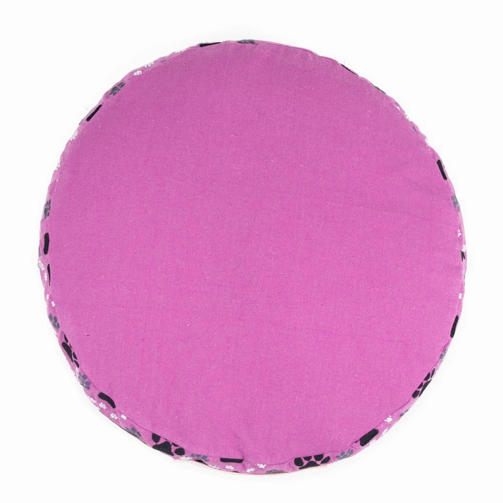 Petter World Indoor Artisanal Round Cushioned Bed with Washable Cover for Dogs and Cats (Crocus)