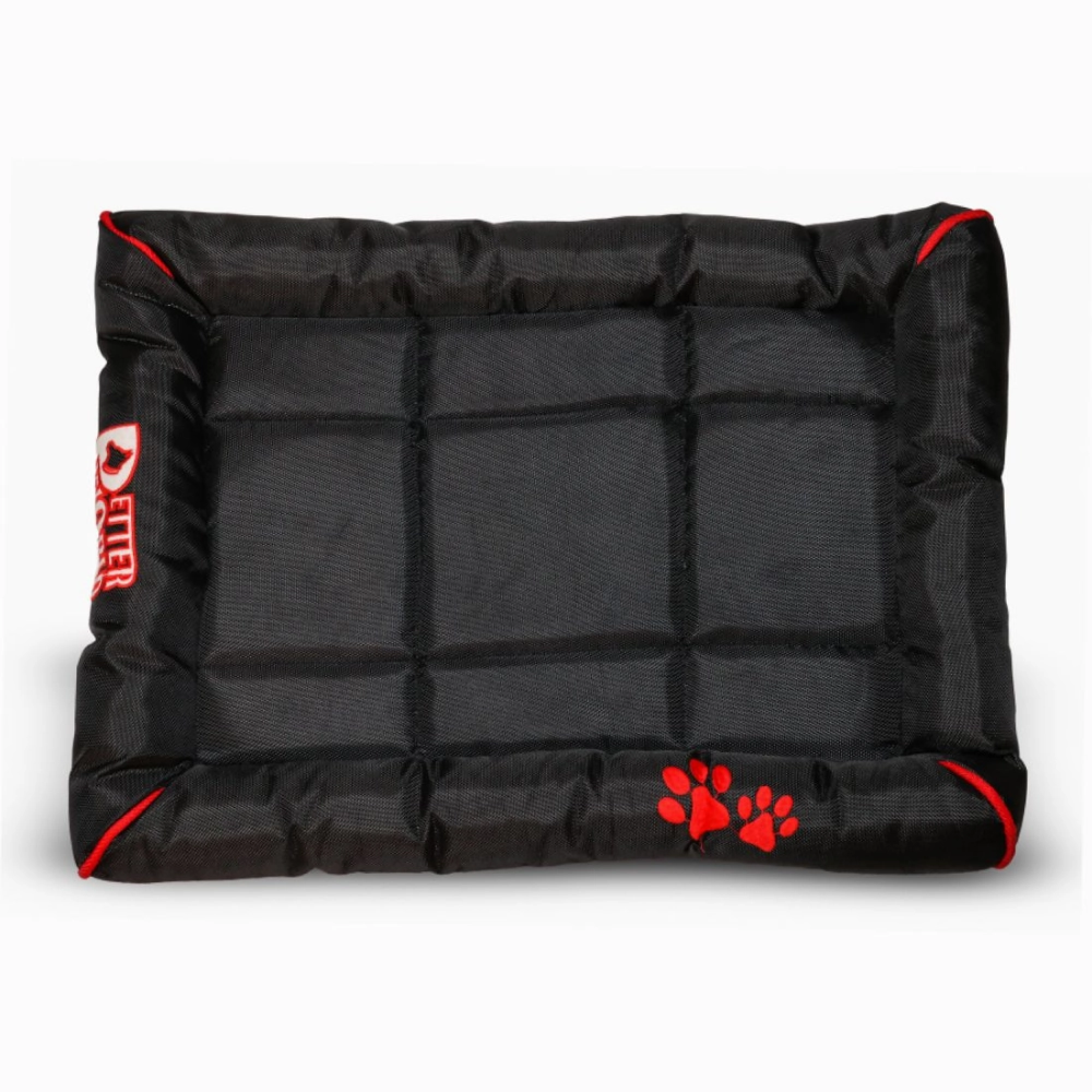Petter World Luxury Outdoor Foamed Crate Mat with Padded Perimeters for Extra Support for Dogs (Jet Black)