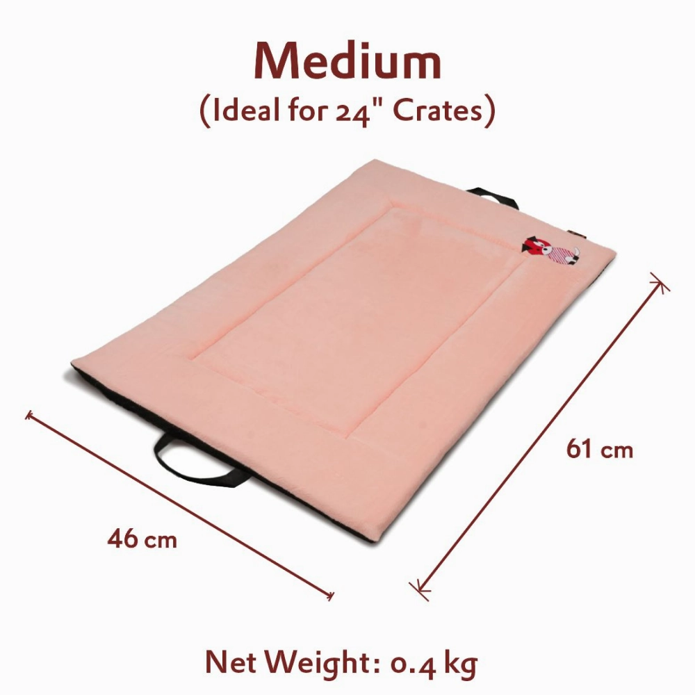 Petter World Orthopedic Memory Foam Crate Mat for Joint Support & Pressure Relief for Dogs (Peach Pearl)