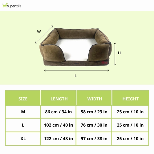 Petter World Ultra Luxury Micro Fur Orthopedic Sofa Bed for Dogs (Mocha Brown)