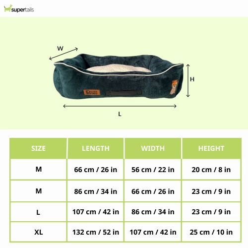 Petter World Ultra Luxury Micro Lounger Bed With Removable Sherpa for Dogs (Green)
