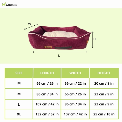 Petter World Ultra Luxury Micro Lounger Bed With Removable Sherpa for Dogs (Mulled Wine)