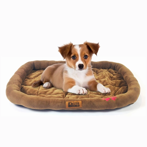 Petter World Ultra Soft Mat with Padded Bed for Dogs (Mocha Brown)