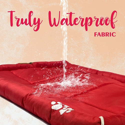 Petter World Waterproof Mat with Padded Perimeters for Dogs (Red)
