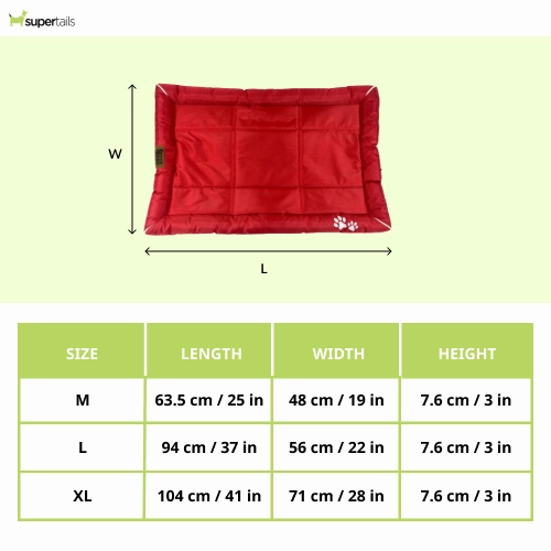Petter World Waterproof Mat with Padded Perimeters for Dogs (Red)