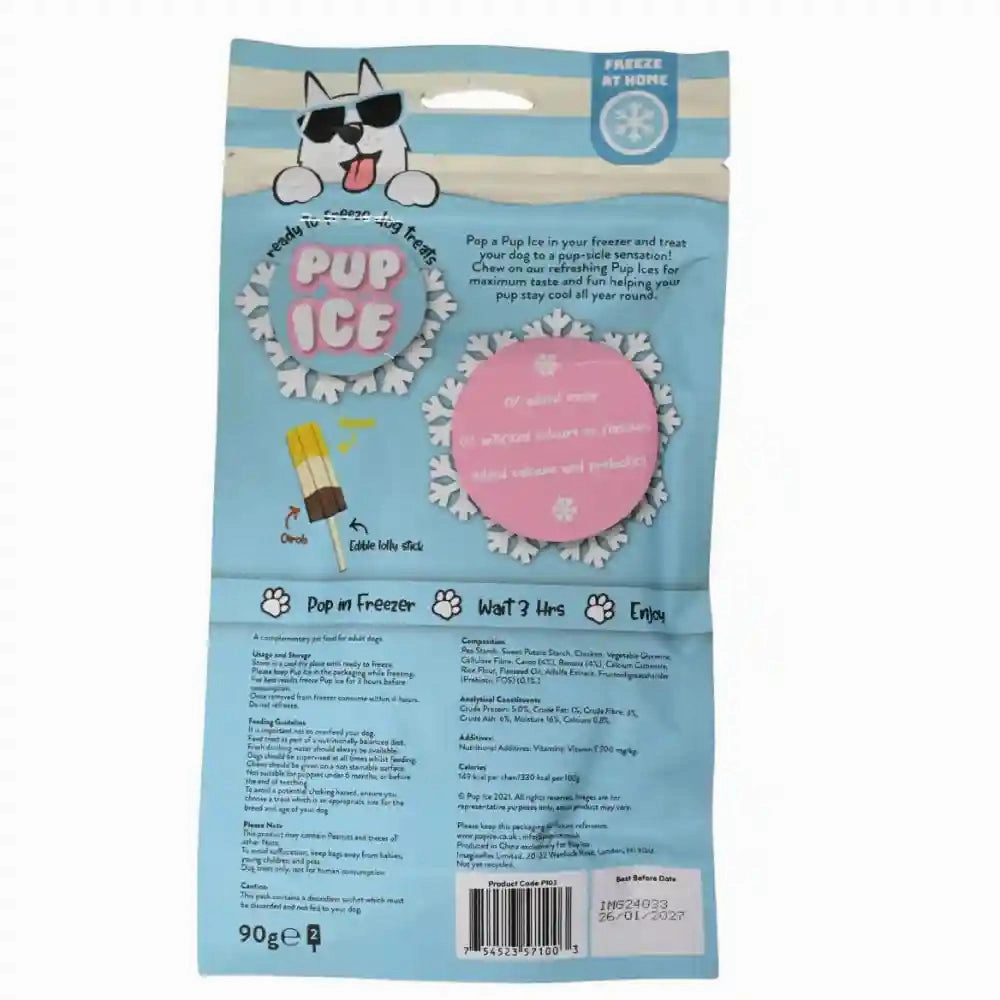 Pup Ice Chocolate and Banana Flavoured Rocket Lollies Dog Treat