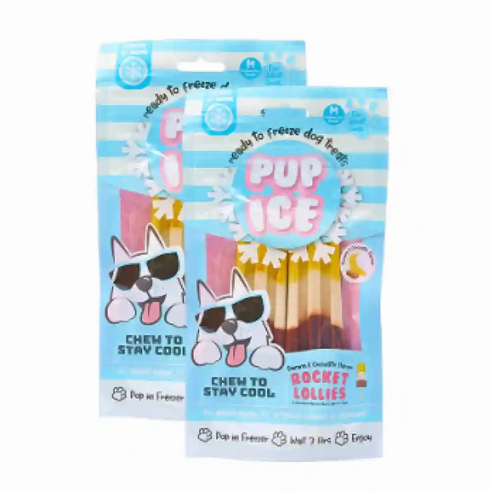 Pup Ice Chocolate and Banana Flavoured Rocket Lollies Dog Treat