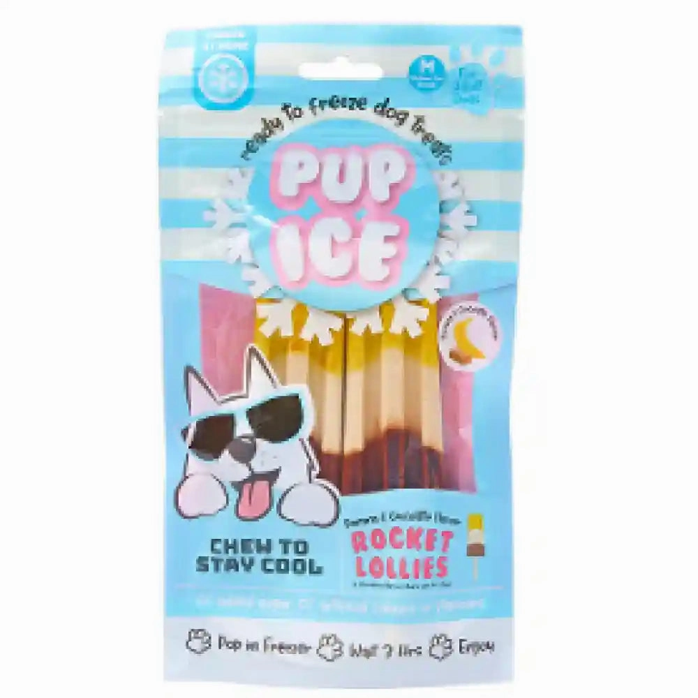 Pup Ice Chocolate and Banana Flavoured Rocket Lollies Dog Treat