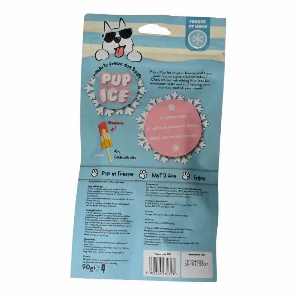 Pup Ice Strawberry and Banana Flavoured Rocket Lollies Dog Treat