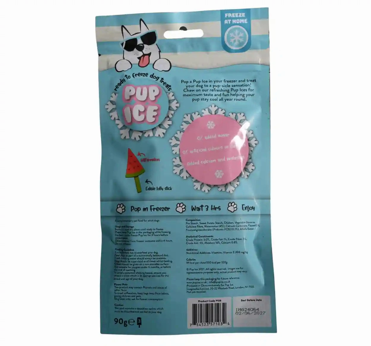 Pup Ice Watermelon Flavoured Fruity Lollies Dog Treat