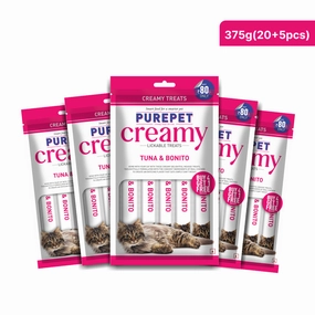 Purepet Tuna and Bonito Lickable Creamy Treats for Cats