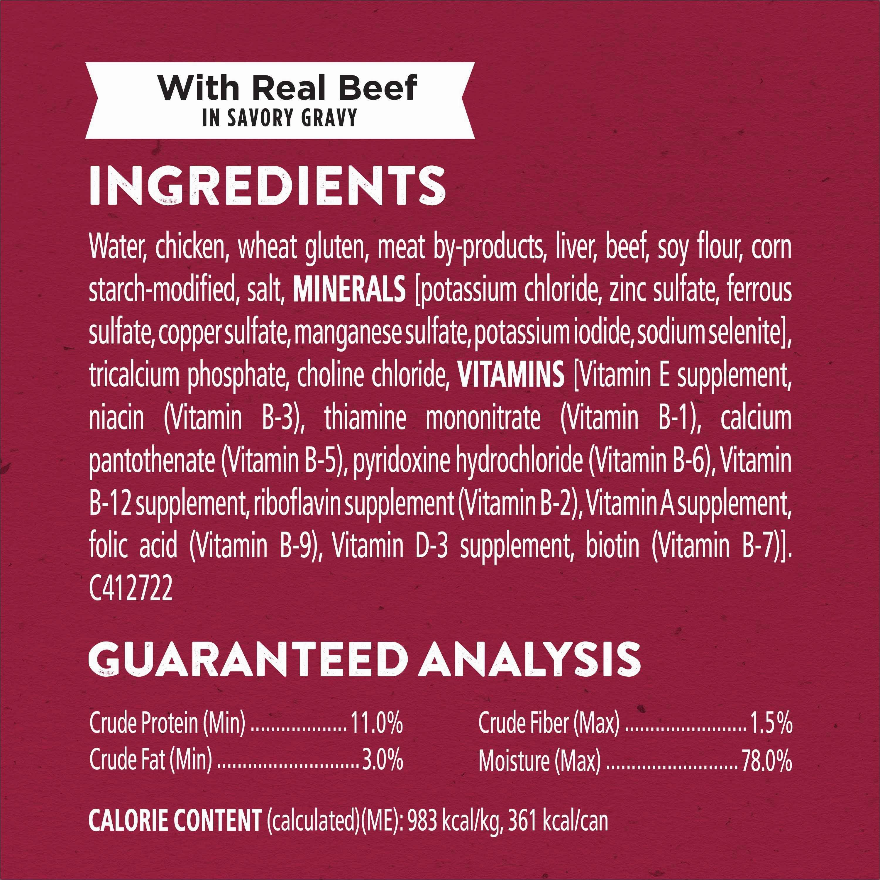 Purina Dog Chow High Protein Wet Dog Food With Real Chicken or With Real Beef In Savory Gravy Variety Pack