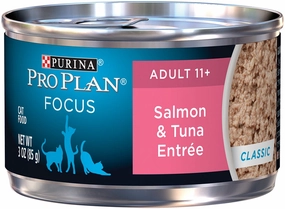 Purina Pro Plan Focus Senior Cat 11  Salmon & Tuna Entree Canned Cat Food