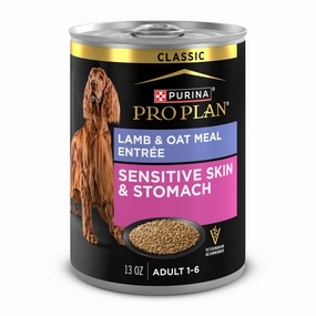 Purina Pro Plan Sensitive Skin and Stomach Dog Food Wet Classic Pate Lamb and Oat Meal Entre