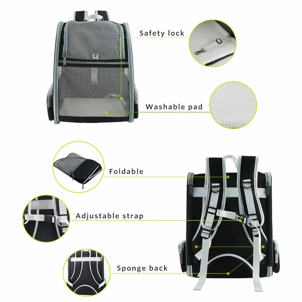 QPets Expandable Backpack for Dogs and Cats (Grey)