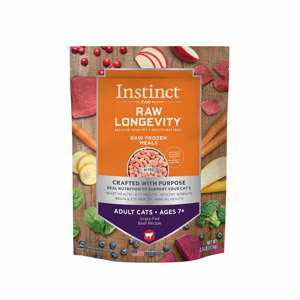 Raw Longevity Freeze Dried Raw Meals - Beef Cat Adult 7  (Senior) Food