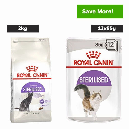 Royal Canin Sterilised 37 and Sterilised Gravy Adult Cat Wet Food Combo